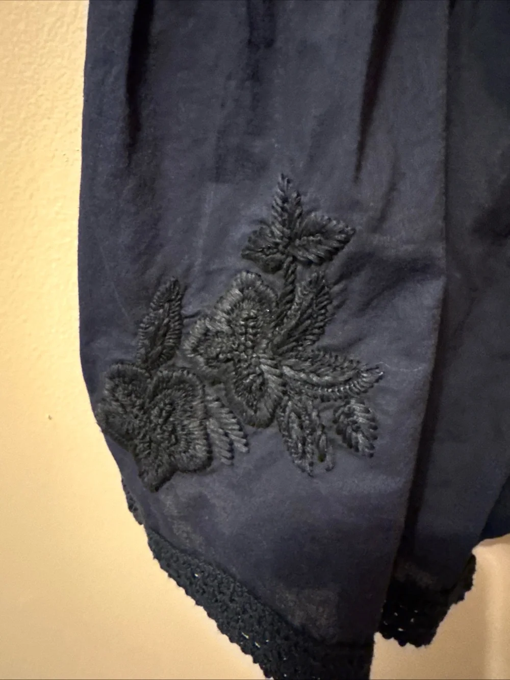 Pilyq Navy Sleeveless Embroidered Swim Coverup Romper